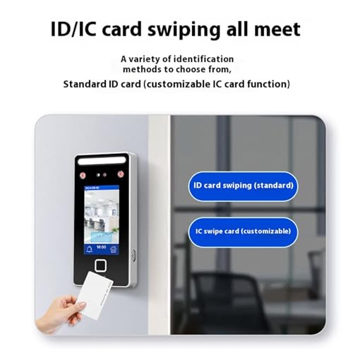 Biometric Attendance Machine, Dynamic Face Recognition Time Clock with Card Access Inch LCD Touch Screen WiFi Networking for Office Hotel Factory