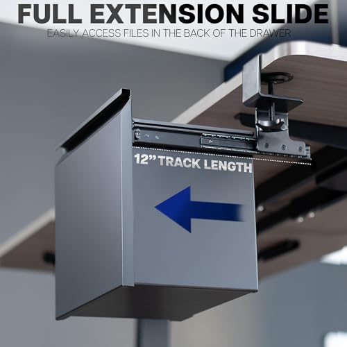 VIVO Black Clamp-on Under Desk Filing Cabinet, MOUNT-FCD1C-B - style: Desk Clamp