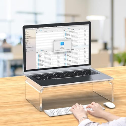 Acrylic Monitor Stand Riser Clear Laptop Stand Riser L12.5 xW7.5 xH4 - size: 12.5''