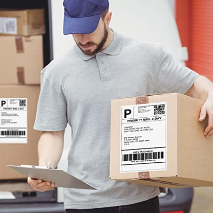 Address Labels, 2 UP Shipping Stickers for Laser & Inkjet Printers,8.5" x 5.5" Shipping Mailing Labels, 2 per Page Shipping Labels, 5 1/2 x 8 1/2 Half Sheet Labels, 200 Labels - color: 2 Up - 200 Labels