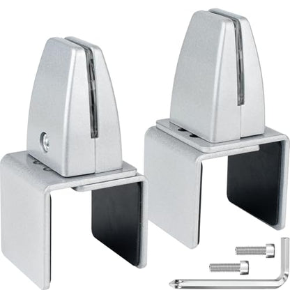 2 Packs Sneeze Guard Support, Aluminum Vertical Partition Board Clamp, Acrylic Desk Divider Support Clamp, Desk Shield Privacy Panel Clamps for Clear Shield for Countertop Reception - size: Downclamp & 2pcs