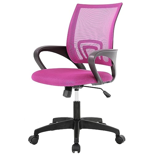 PayLessHere | Office Chair | Pink | Pack of 1 | with Lumbar Support - color: Pink, style: pack of 1