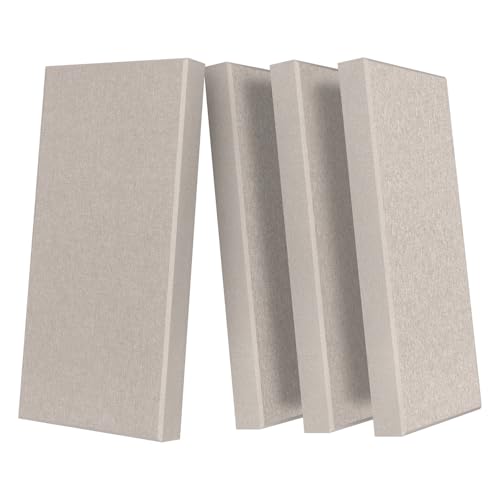 4 Pack Acoustic Panels 23.6"x11.8" Soundproof Fiberglass Panel, Linen - color: Linen, size: 23.6" x 11.8"-4pcs