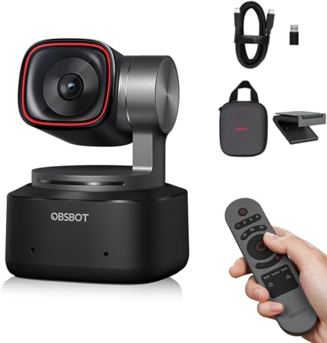OBSBOT Tiny 2 4K PTZ Webcam 1/1.5" CMOS 50MP, W Smart Remote 2 - style: Tiny 2 combo