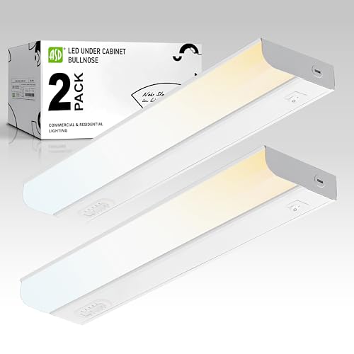 ASD LED Under Cabinet Lighting Hardwired, 18 Inch 10W 2700K-5000K Selectable, 807LM, CRI90+, Direct Wire Linkable Under Counter Lights for Kitchen, Dimmable Under Cabinet Lights, White, UL, 2 Pack - color: 18 Inch White, size: 2 Pack