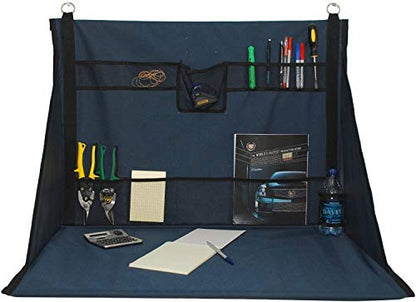 Mini Portable Standing Desk, Workbench, Work Station, Storage for Jobsite, Garage, Office, Shop, Hanging Work Surface, Black (WS3700) - style: Small, 20+ Pockets