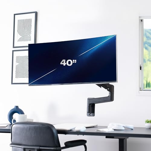 VIVO Premium Ultrawide Monitor Counterbalance Wall Mount for 40 inch Screens up to 44 lbs, Full Motion, Max VESA 100x100, Black, MOUNT-V100E - size: Up to 40", style: Single Mount