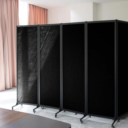 Room Partition 2.0 Upgrade Version,8'2"L* 6'7"H,4 Panel,Black - color: Black, size: 4