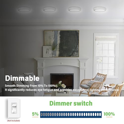 ETL Certified 7 inch Ceiling Light Dimmable Ultra-Slim Round LED Ceiling Lights Flush Mount 2700K/3000K/3500K/4000K/5000K 7'' Flat Ceiling Lamp Fixtures 5CCT 8 Pack - size: 7.2 inch-8 Pack