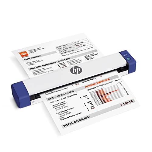 HP Small USB Document & Photo Scanner for Portable 1-Sided Sheetfed Digital Scanning, Model HPPS100, for Home, Office & Business, PC and Mac Compatible, HP WorkScan Software Included | Bag-Ready for Home, Office & Travel, 15 ppm for Small-Medium Batches,