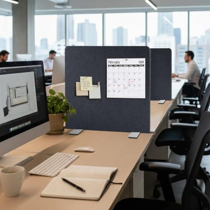 2-Pack Felt Desk Dividers, Clamp-On Privacy Panels, 24 x 24 Inch, Dark Gray - color: Dark Gray, size: 24×24 in (2pcs)