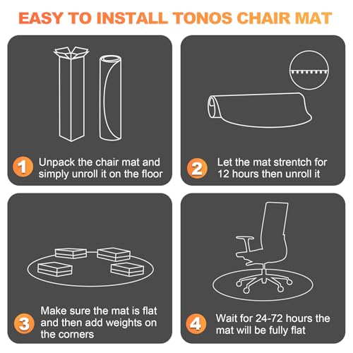 Chair Mat for Carpet- Low Pile (1/4" Thick) Carpet Protector for Office Gaming Computer Desk Chair. Heavy Duty Desk Chair Mat for Carpeted Floors, Semi Transparent (Round-39in)