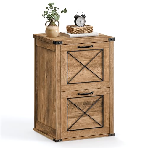 VASAGLE File Cabinet, Filing Cabinet with 2 File Drawers, Printer Stand, Fit A4, Letter Size, Hanging File Folders, Modern Farmhouse Style, for Home Office, Honey Brown UOFC048T41 - color: Honey Brown, style: 2 Drawers