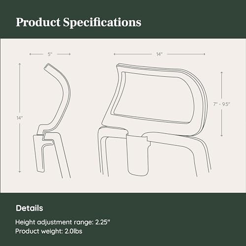 Branch Adjustable Ergonomic Headrest Attachment | Only Compatible with The Ergonomic Chair, Adjustable Height for Personalized Neck and Head Support, Light Blue - color: Light Blue