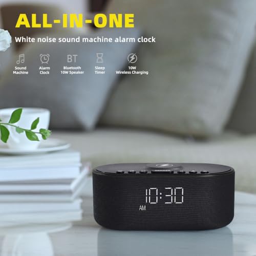 Sound Machine Alarm Clock for Bedrooms with 21 Soothing Sounds