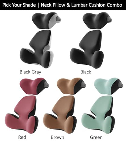 BEBAS Ergonomic Car Headrest Pillow, Memory Foam Neck Support, BlackGray - color: Black Gray
