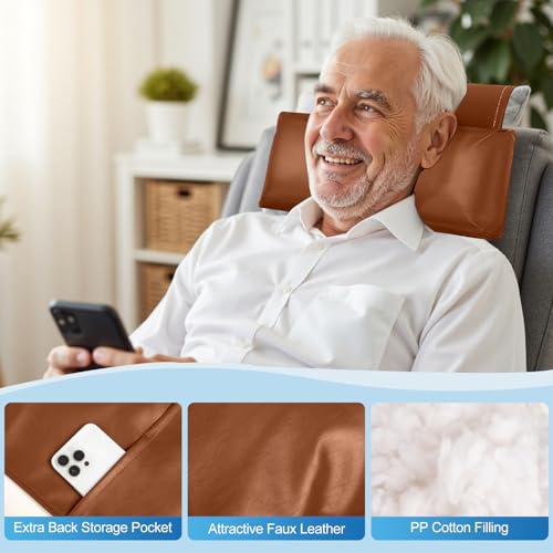 Recliner Pillow, Adjustable Neck & Head Support Pillow - color: Brown