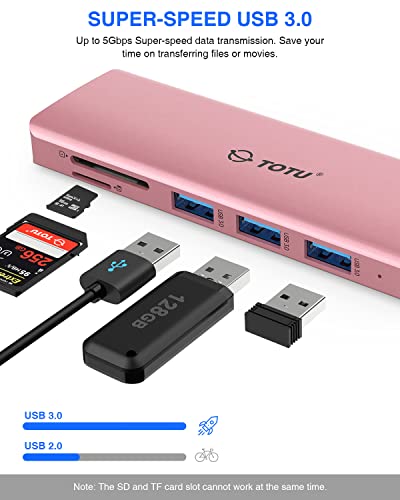 TOTU Docking Station, USB C Hub, 9 in 1 Triple Display Docking Station with Collage Display Mode, Dual 4K HDMI, VGA, 100W PD, 3 USB 3.0 and TF/SD Card Reader for MacBook Pro Air and Type-C Laptops