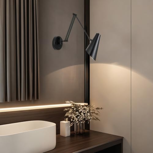 Adjustable LED Wall Lamp with Joystick - Modern Reflector Folding Light for Living Room