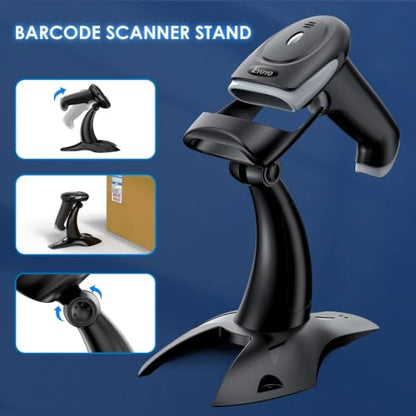 Eyoyo Handheld 2D&1D Bluetooth Barcode Scanner Wireless with Stand