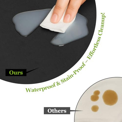 Warmstar Leather Table Cover 24 x48 Inch, 1.8MM Thick PVC Table Protector - color: Black, size: 24" x 48"