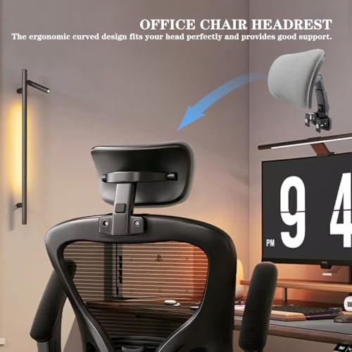 Office Chair Headrest Attachment Head Support Cushion Chair Mesh Head Rest Black Mesh Frame Adjustable Height Angle for Ergonomic Office Chair - color: Color 3