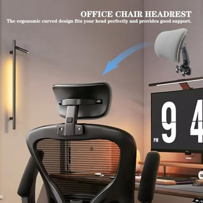 Office Chair Headrest Attachment Head Support Cushion Chair Mesh Head Rest Black Mesh Frame Adjustable Height Angle for Ergonomic Office Chair - color: Color 3