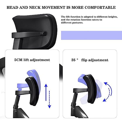 Office Chair Headrest Attachment Head Support Cushion Chair Mesh Head Rest Black Mesh Frame Adjustable Height Angle for Ergonomic Office Chair（Black） - color: Color 1