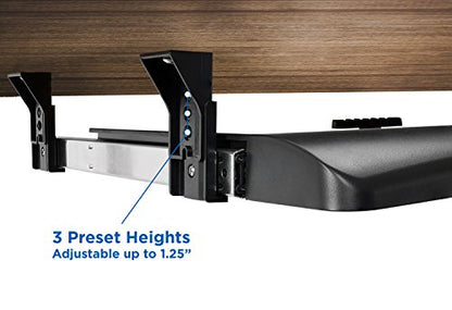 Mount-It! Keyboard Tray Under Desk with Adjustable Mouse Platform – Easy-Glide Sliding Drawer Under Desk Slide Out – Ergonomic Under Key Board Shelf for Office, Gaming, and Workstations