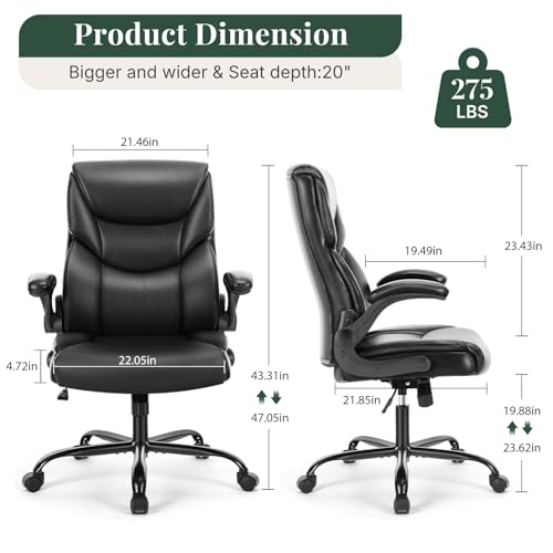 Executive Office Chair, PU Leather, Adjustable Height