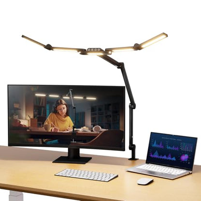 NEEWER Basics 32.5" Clip On Desktop LED Light for Home Office, 23W LED Dimmable Architect Lamp with Table Desk Clamp, 5 Light Bars, Computer Drafting Video Conference Atmosphere Lighting, DL01