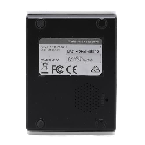 Wireless Print Server, Support up to 4 Printers with USB 2.0 Port and 100Mbps Network Bridge, for OS, Standalone Mode Available, Ideal for Homes, Warehouses, Stores (US Plug)