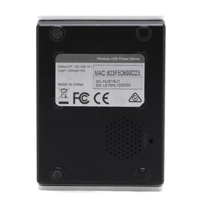 Wireless Print Server with 4 USB Sharing, Multi Mode (Wired / 2.4G WiFi/Standalone), Easy Setup, 100Mbps LAN, Plug and Play for & (White)