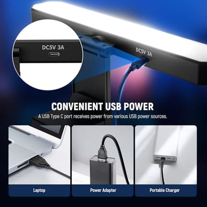 NEEWER Basics 6W Monitor Light Bar with Stand/Remote/Touch Control, L10 | Bi Color Dimmable LED Lamp, Home Office Desk Video Conference Lighting, Computer Laptop Webcam Zoom, Gaming Streaming Reading