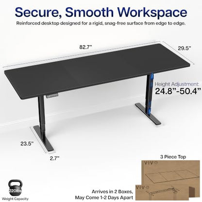 VIVO Black 83 x 30 in Standing Desk, DESK-KIT-2E84B - color: Black Top / Black Frame, size: 83 x 30 inch