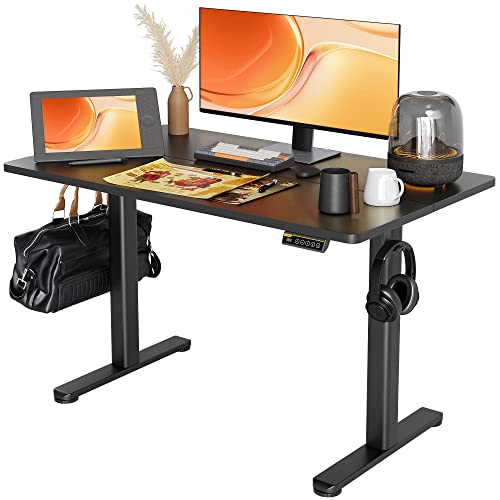 Claiks Electric Height Adjustable Standing Desk, 48x24 Inch, Black | Smooth Height Adjustment, 3 Memory Presets, Cable Management Hub&Hook, Stable Steel Frame, 176lbs Capacity, Easy Assembly - color: Black, size: 48