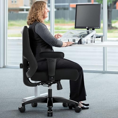 Big and Tall Office Desk Chair 500lbs,Ergonomic Heavy Duty Mesh Desk Chair | Executive Swivel Task Computer Chairs with Adjustable Lumbar Support and Armrests for Home Office (Black)