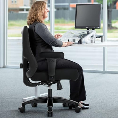 Big and Tall Office Desk Chair 500lbs,Ergonomic Heavy Duty Mesh Desk Chair | Executive Swivel Task Computer Chairs with Adjustable Lumbar Support and Armrests for Home Office (Black)