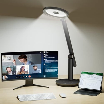 Honeywell H6 Desk Lamp for Home Office, Dimmable Reading Table Light, Black - color: Black