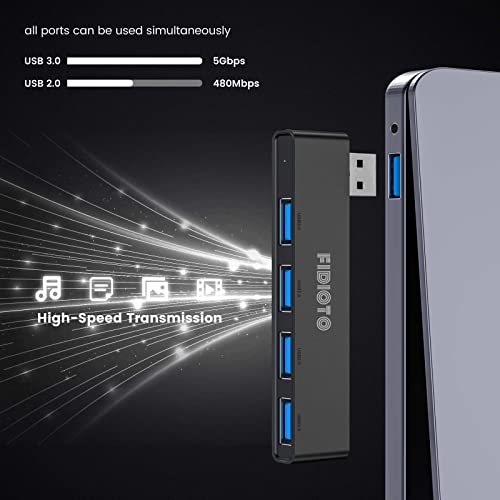USB Hub 2Pack, Fidioto 4 Port Network-Hub(1 * 3.0 Hub, 3 * 2.0 Hub), USB Expander Hub for Laptop, iMac Pro, MacBook Air, Mac mini/Pro, Surface Pro, Notebook PC, USB Flash Drives and Mobile HDD Etc. - color: 4in1-Right&left-Black