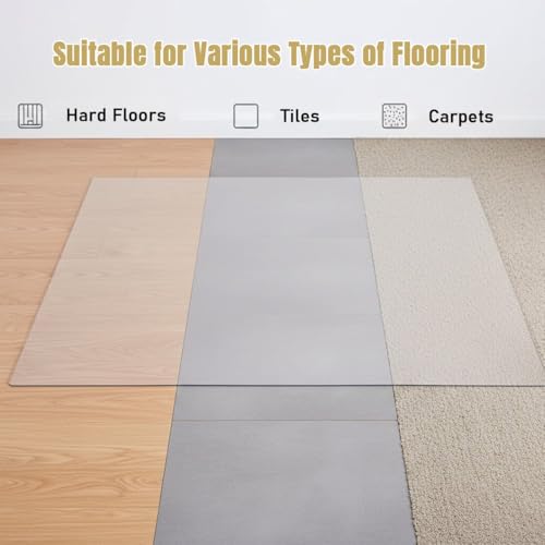12" - 72" Clear Desk Chair Mat Heavy Duty Office Chair Mat for Carpet Sturdy Transparent Computer Chairs Mats, Under Table Protector Carpeted Floors Mats, Easy to Clean
