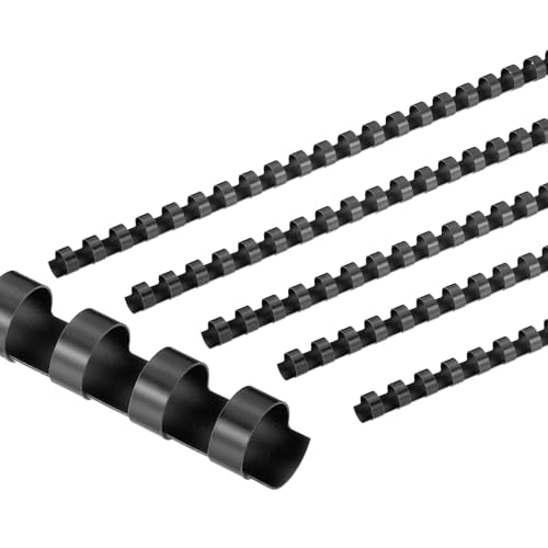PATIKIL 12mm (1/2") Plastic Binding Combs, 50 Pcs 21 Rings Comb Binding Spines 90 Sheet Capacity Letter Size for Binding Paper Sheets, Black - color: Black, size: 12mm