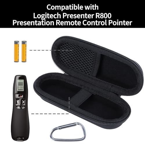 Case Compatible with Logitech Presenter R800 Presentation Clicker | Lightweight Carry, Secure Storage, Convenient Zipper, Soft Interior - size: R800