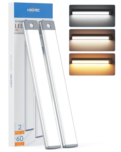 HIBOITEC 60 LED Under Cabinet Lights 2 Packs Stepless Dimming 3 Color Temps - size: 12.6inch-60LED