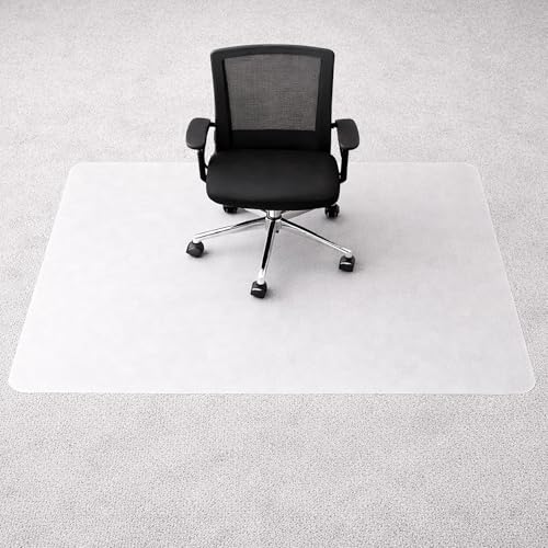 Marvelux Polypropylene Chair Mat for Low Pile Carpets and Carpet Tiles (up to 1/4" Thick), 29” x 46” White Office Carpet Protector, Rectangular, Eco-Friendly, Shipped Flat - size: 29" x 46"