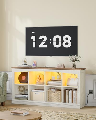 Hzuaneri 2 Tier Wood Cube Bookshelf, 8 Cube Storage Organizer - size: 11.9"D x 55.1"W x 29.9"H