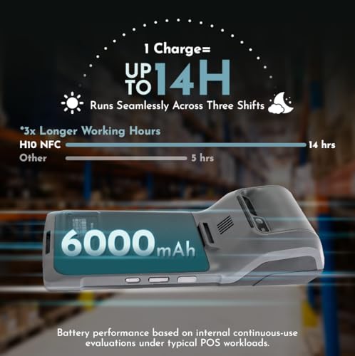 H10 Android 14 POS Terminal, 58mm Printer, Barcode Scanner, NFC - color: With Professional Scanner