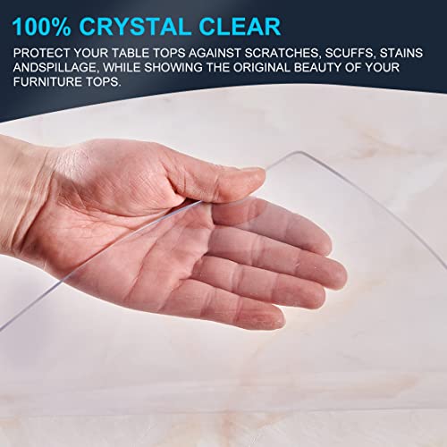 Upgraded Version 44x60 Clear Coffee Dining Table Protector Plastic PVC Tablecloths for End Side Sofa Buffet Table Top Topper Heat Resistant Vinyl Rectanglar Refrigerator Top Protector - size: 44" x 60" (Rectangular)