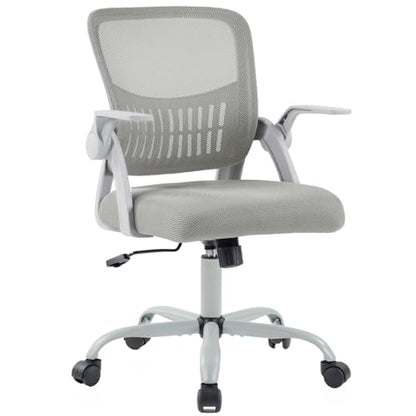 DUMOS Office Chair, Ergonomic Home Desk Chair, Ergonomic Lumbar Support - color: Grey Flip Arm