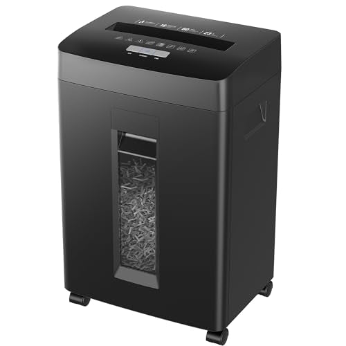 Locksworth 16-Sheet Cross Cut Paper Shredder, 6 Gallon Heavy Duty Commercial Shredder for Home Office, P-4 High Security Shredders for Paper/CD/Credit Card/Staple/Clip, 60 Mins Continuous Running | P-4 High Security Shredder, Suitable for CD/Credit Card/S